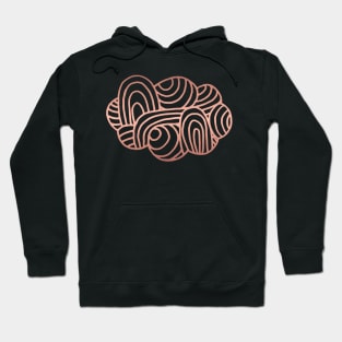 Cloud Line Drawing in Rose Gold - Bronze Cloud Design Hoodie